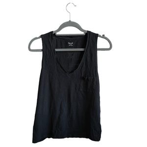 Madewell Black Loose V-Neck Tank